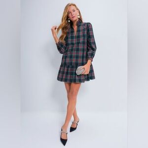 Tuckernuck Palmerston Dress S Highland Tartan Holiday Midi Retail$228 NWT